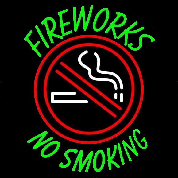 Fire Works No Smoking Neon Sign
